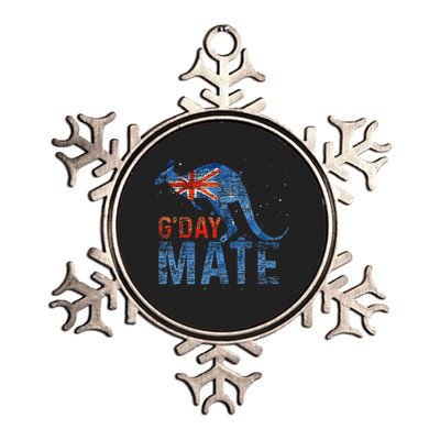 G Day Mate Kangaroo Aussie Animal Australia Flag Australia Metallic Star Ornament