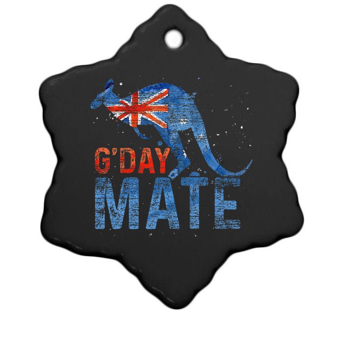 G Day Mate Kangaroo Aussie Animal Australia Flag Australia Ceramic Star Ornament