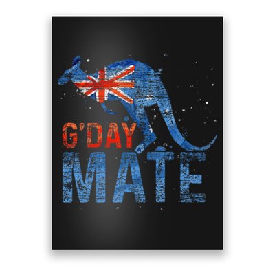 G Day Mate Kangaroo Aussie Animal Australia Flag Australia Poster