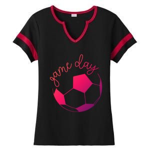 Game Day Mom Soccer Gift Ladies Halftime Notch Neck Tee