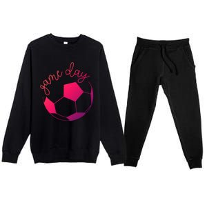 Game Day Mom Soccer Gift Premium Crewneck Sweatsuit Set