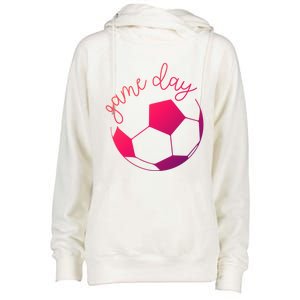 Game Day Mom Soccer Gift Womens Funnel Neck Pullover Hood