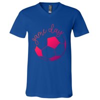 Game Day Mom Soccer Gift V-Neck T-Shirt