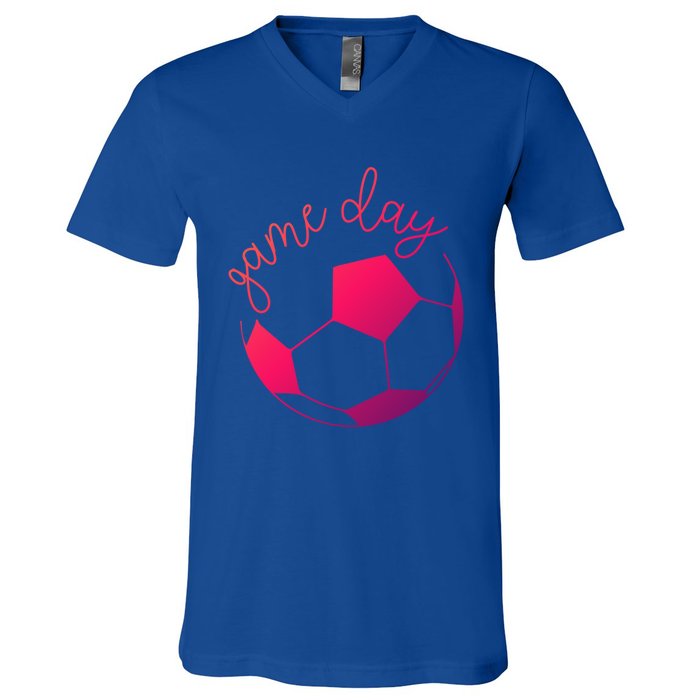 Game Day Mom Soccer Gift V-Neck T-Shirt