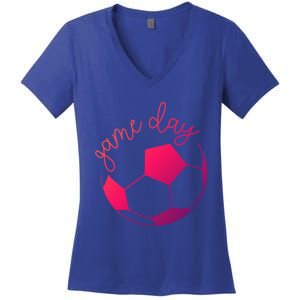 Game Day Mom Soccer Gift Women's V-Neck T-Shirt