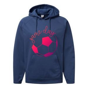 Game Day Mom Soccer Gift Performance Fleece Hoodie