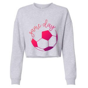 Game Day Mom Soccer Gift Cropped Pullover Crew