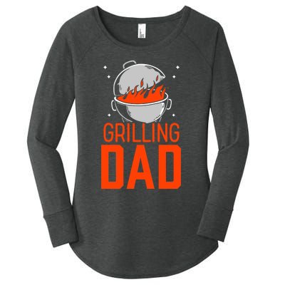 Grilling Dad Meat Bbq Grill Barbecue Father Daddy Papa Women's Perfect Tri Tunic Long Sleeve Shirt