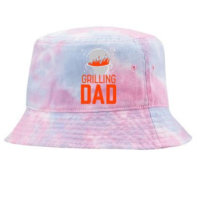 Grilling Dad Meat Bbq Grill Barbecue Father Daddy Papa Tie-Dyed Bucket Hat