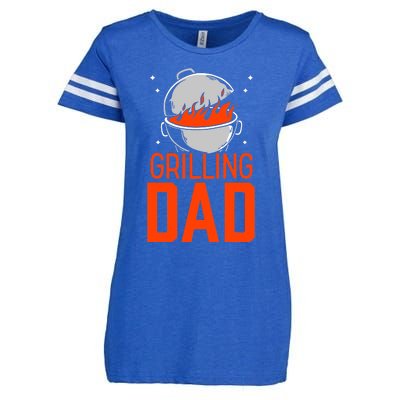 Grilling Dad Meat Bbq Grill Barbecue Father Daddy Papa Enza Ladies Jersey Football T-Shirt