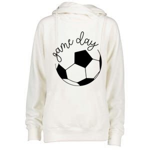 Game Day Mom Soccer Gift Womens Funnel Neck Pullover Hood