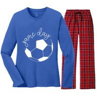 Game Day Mom Soccer Gift Women's Long Sleeve Flannel Pajama Set 