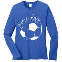 Game Day Mom Soccer Gift Ladies Long Sleeve Shirt