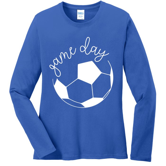 Game Day Mom Soccer Gift Ladies Long Sleeve Shirt