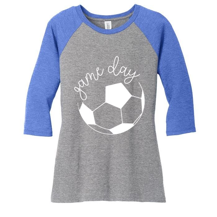 Game Day Mom Soccer Gift Women's Tri-Blend 3/4-Sleeve Raglan Shirt