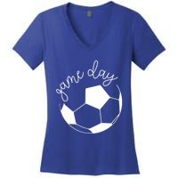 Game Day Mom Soccer Gift Women's V-Neck T-Shirt