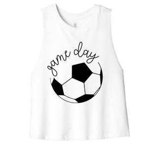 Game Day Mom Soccer Gift Women's Racerback Cropped Tank