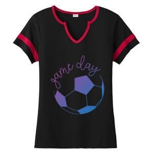 Game Day Mom Soccer Gift Ladies Halftime Notch Neck Tee