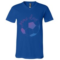 Game Day Mom Soccer Gift V-Neck T-Shirt