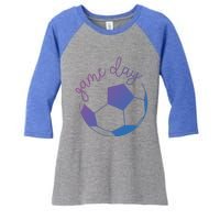 Game Day Mom Soccer Gift Women's Tri-Blend 3/4-Sleeve Raglan Shirt