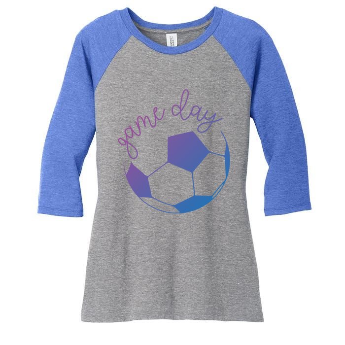 Game Day Mom Soccer Gift Women's Tri-Blend 3/4-Sleeve Raglan Shirt