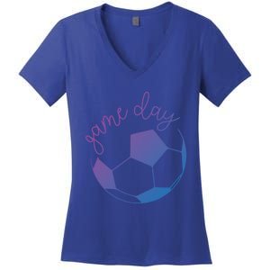 Game Day Mom Soccer Gift Women's V-Neck T-Shirt