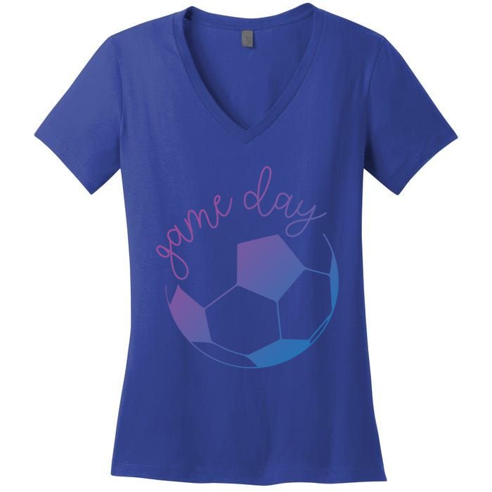 Game Day Mom Soccer Gift Women's V-Neck T-Shirt