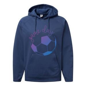 Game Day Mom Soccer Gift Performance Fleece Hoodie