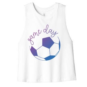 Game Day Mom Soccer Gift Women's Racerback Cropped Tank