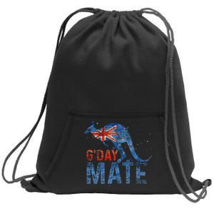 G Day Mate Kangaroo Aussie Animal Australia Flag Sweatshirt Cinch Pack Bag