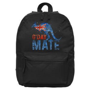 G Day Mate Kangaroo Aussie Animal Australia Flag 16 in Basic Backpack