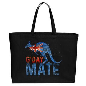 G Day Mate Kangaroo Aussie Animal Australia Flag Cotton Canvas Jumbo Tote