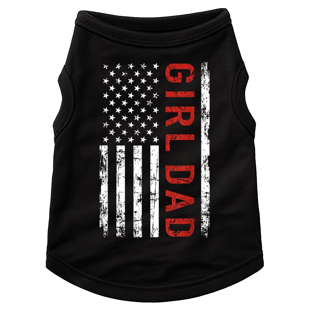 Girl Dad Men Proud Father Of Fathers Day Vintage Doggie Tank