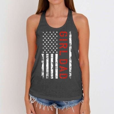 Girl Dad Men Proud Father Of Fathers Day Vintage Women's Knotted Racerback Tank