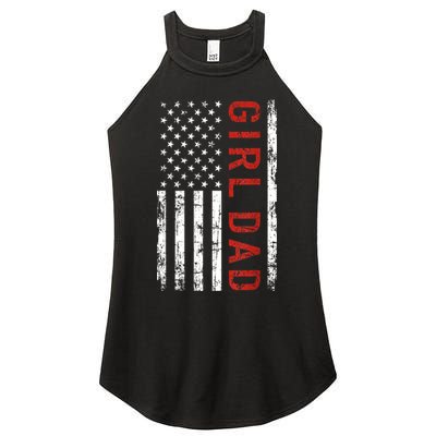 Girl Dad Men Proud Father Of Fathers Day Vintage Women's Perfect Tri Rocker Tank