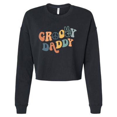 Groovy Daddy Matching Family 1st Birthday Party Cropped Pullover Crew