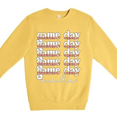 Game Day Mode Baseball Game Day Cute Gift Premium Crewneck Sweatshirt