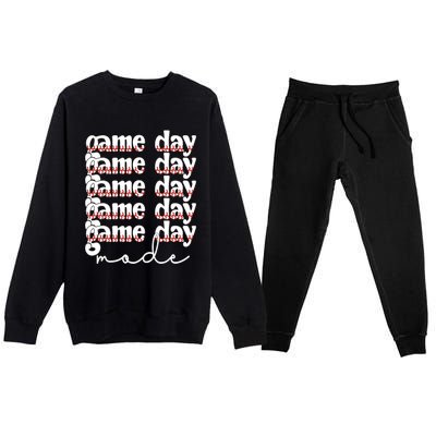 Game Day Mode Baseball Game Day Cute Gift Premium Crewneck Sweatsuit Set