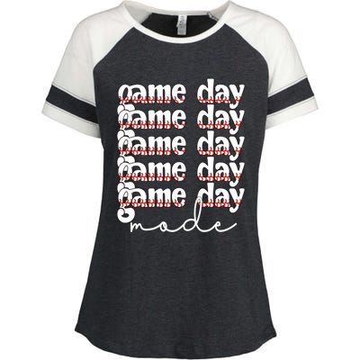 Game Day Mode Baseball Game Day Cute Gift Enza Ladies Jersey Colorblock Tee