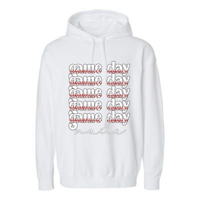 Game Day Mode Baseball Game Day Cute Gift Garment-Dyed Fleece Hoodie