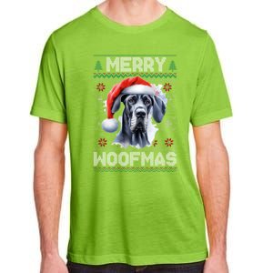 Great Dane Merry Woofmas Ugly Christmas Cute Gift Adult ChromaSoft Performance T-Shirt