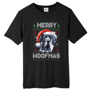 Great Dane Merry Woofmas Ugly Christmas Cute Gift Tall Fusion ChromaSoft Performance T-Shirt