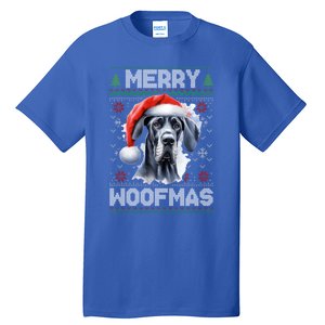 Great Dane Merry Woofmas Ugly Christmas Cute Gift Tall T-Shirt