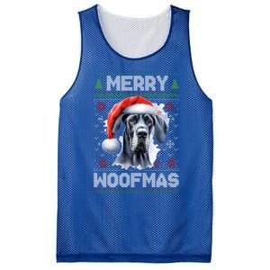 Great Dane Merry Woofmas Ugly Christmas Cute Gift Mesh Reversible Basketball Jersey Tank