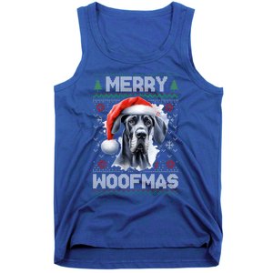 Great Dane Merry Woofmas Ugly Christmas Cute Gift Tank Top