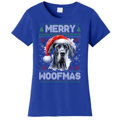 Great Dane Merry Woofmas Ugly Christmas Cute Gift Women's T-Shirt