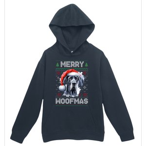 Great Dane Merry Woofmas Ugly Christmas Cute Gift Urban Pullover Hoodie