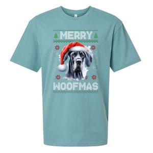 Great Dane Merry Woofmas Ugly Christmas Cute Gift Sueded Cloud Jersey T-Shirt