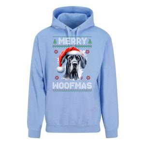 Great Dane Merry Woofmas Ugly Christmas Cute Gift Unisex Surf Hoodie