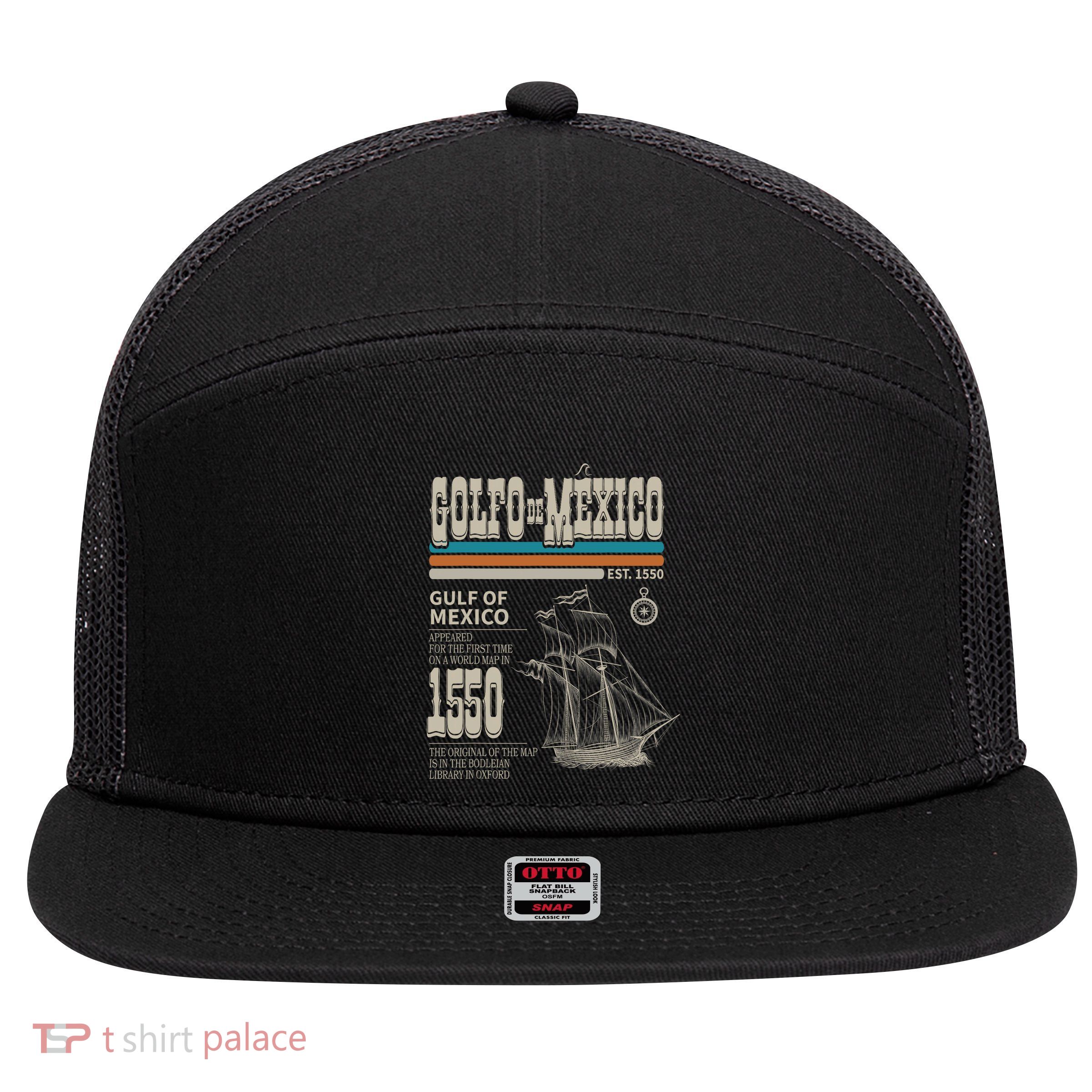 Golfo De MéXico Est 1550 Origin Gulf Of Mexico 7 Panel Mesh Trucker Snapback Hat